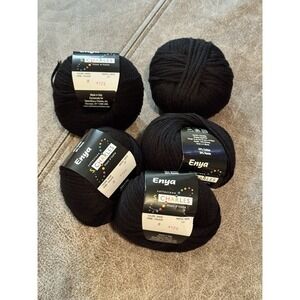 Stacy Charles Sari Yarn  Lot of 5  Black Cotton Ramie Yarn Italy E84